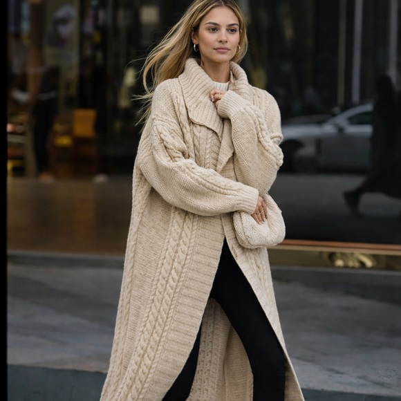 Sweaters - 533 Beige 🛑 COST tan Cardigan Coat Maxi Open Duster Long Fuzzy sweater